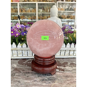 Mua Quả cầu phong thủy đá thạch anh hồng - Đường kính 14 1 cm