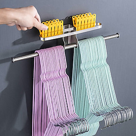 Mua Giá treo móc kẹp phơi quần áo cho gọn 2 tầng HOBBY GPM4 dán tường gạch men - 2 có kích thước tùy chọn và có keo dán sealant
