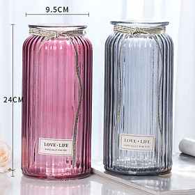 Mua Bình Hoa Đẹp - Lọ Hoa Thuỷ Tinh Cao Cấp Phong Cách Bắc Âu Cao 24cm Tuyệt Đẹp BH-005