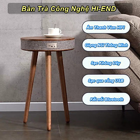 Mua Bàn Trà Thông Minh Âm Thanh Vòm 360 Độ - Kết Nối Bluetooth - Sạc Không Dây - Sạc USB