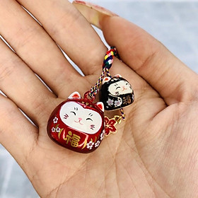 Móc khoá cặp Mèo Thần tài Chuông - MK12 (màu ngẫu nhiên)