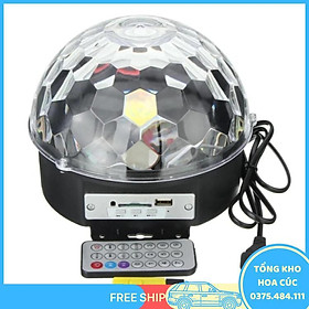 Mua Đèn Led Quả Cầu Cảm Ứng Đèn Pha Lê 7 Màu Nháy Xoay Theo Nhạc + Usb + Remote + 4 Móc Treo Dán Tường Chịu Lực 10Kg - Vận Chuyển Miễn Phí Toàn Quốc