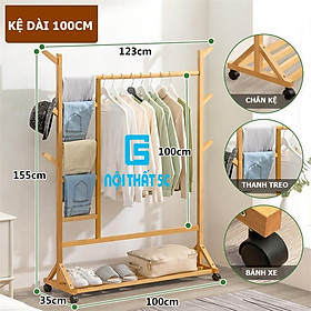 Mua Cây Treo Quần Áo Di Động Bằng Gỗ Cao Cấp Giá Treo Đồ Đứng Nội Thất Kiểu Hàn