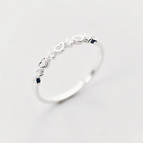 Nhẫn bạc trái tim điểm đá nhẹ nhàng tinh tế Dế Bạc - N5544