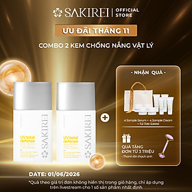 Combo 2 Chống nắng vật lý bảo vệ da Sakirei UV Total Defense Broad Spectrum SPF 50+ PA++++ 50ml