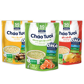 Lốc 3 - Cháo Tươi Baby 240g, Gà, Tôm, Lươn