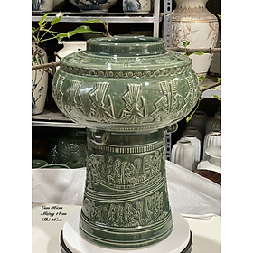 Mua LỌ HOA THẠP TRỐNG ĐỒNG ĐÔNG SƠN KHẮC TAY H39CM