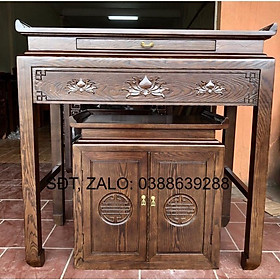 Bàn thờ án gian án thờ kệ thờ gỗ sồi Mỹ giá thật