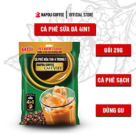 Cà phê hoà tan sữa đá 4in1 bổ sung Socola béo ngậy Napoli Coffee túi lớn