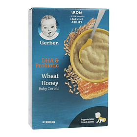 Big C - Bột ăn dặm Gerber DHA&Probiotic Rice lúa mì mật ong hộp giấy 200g - 84495