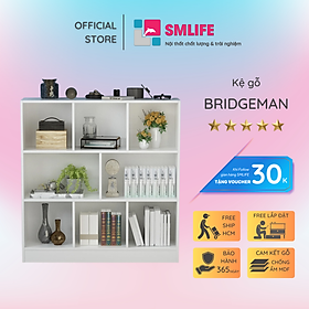 Hình ảnh Kệ sách, kệ trang trí gỗ hiện đại SMLIFE Bridgeman  | Gỗ MDF dày 17mm chống ẩm | D90xR28xC100cm