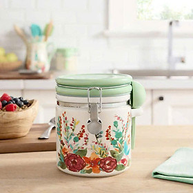 Mua Hũ sứ đựng trà  cafe kèm thìa The Pioneer Woman Floral Decal Hàng chính hãnh
