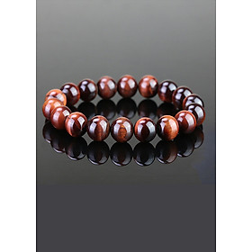 Vòng tay Phong  thủy Đá Mắt hổ đỏ 12ly_17 hạt 