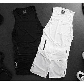 BỘ TẬP GYM NAM  TANKTOP KẾT HỢP QUẦN TẬP GYM NAM 2 LỚP VÀ ÁO GYM 3 LỖ NAM - HIỆU ASRV