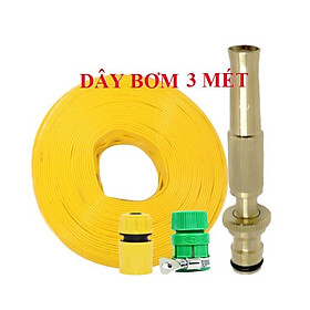 ️Evoucher Bộ dây vòi xịt nước rửa xe, tưới cây ,tăng áp 3 lần,loại 3m,5m 206587 cút sập,nối nhựa vàng+ móc khoá