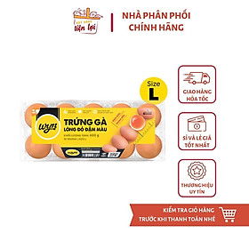 Trứng gà lòng đỏ đậm màu Wyn Size L Vỉ 10 trứng