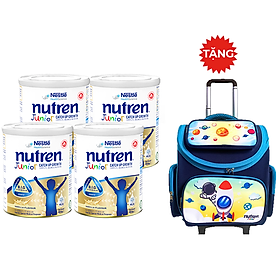 BAO BÌ MỚI Combo 4 lon sữa dinh dưỡng Nutren Junior 850g - Tặng balo cần