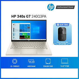 Mua Laptop HP 340s G7 240Q3PA i3-1005G1 | 4GB D4 | 256GB SSD | 14.0  HD | FP | WL | BT | 3C41WHr | XÁM | WIN 10 - Hàng chính hãng