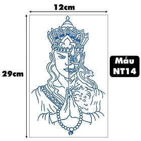 Tờ Xăm Miếng Dán Tattoo 15 Ngày Không Trôi Chống Thấm Nước Tạm Thời Phật nửa mặt Quỷ Đầu lâu Legaxi