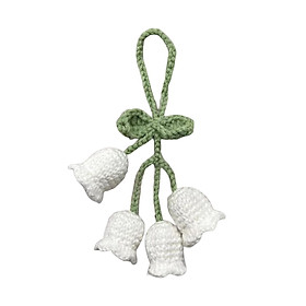 Hình ảnh Bag Pendants Crocheted Wind Chimes Flower Decorations Pendants for Purse White