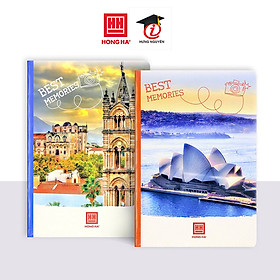 Vở kẻ ngang Hồng Hà 120 trang - Gáy ghim - Sao Mai Best memories 1687 định lượng 55-57gm2 độ sáng 82-84 ISO (Giao bìa ngẫu nhiên)