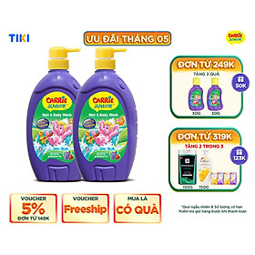 Combo 2 Sữa Tắm Gội cho bé Carrie Junior Hương Grapeberry 700gchai