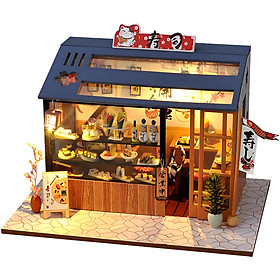 Mô hình nhà búp bê lắp ghép bằng gỗ Mẫu Sushi Shop tặng kèm dụng cụ lắp