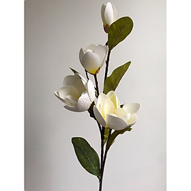 Hoa mộc lan giả - 1 cành 3 bông - dài 80cm - Cây giả, hoa lụa Decor trang trí nhà cửa