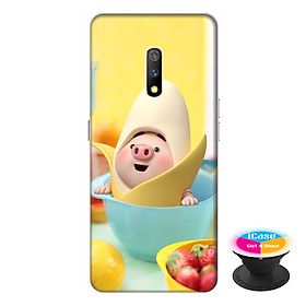 Ốp lưng dành cho điện thoại Realme X hình Heo Con và Trái Cây Mẫu 1 - tặng kèm giá đỡ điện thoại iCase xinh xắn - Hàng chính hãng