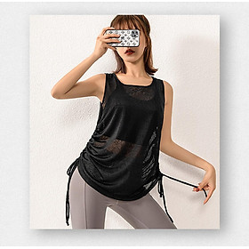 "NEW 2026" Áo Tank Top Dây Rút Thể Thao Nữ " HOT HOT" - Trắng