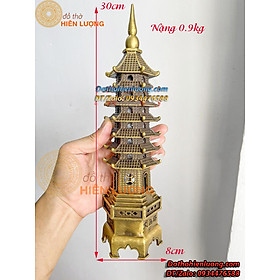 Mua Tháp Văn Xương 7 Tầng Bằng Đồng Thau Nguyên Chất Kích Thước DxC: 8x30cm  Nặng 0 9kg - Đồ Thờ Hiên Lượng