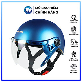 Mũ bảo hiểm 12 đầu, nửa đầu - Có Kính BLUESEA A366K - Đủ màu, Thời trang  - Freezise - Chính hãng - Nhám Xanh Navy