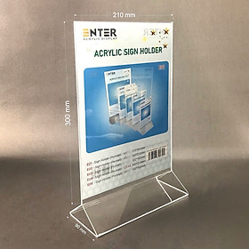 Kệ mica 2 mặt Enter E01 210x300mm chân tam giác A4 đứng