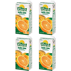 COMBO 4 HỘP NƯỚC VFRESH CAM ÉP NECTA 50% - HỘP GIẤY 1L