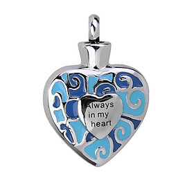 Always in My Heart Cremation Urn Ash Holder Keepsake Necklace Pendant Gift
