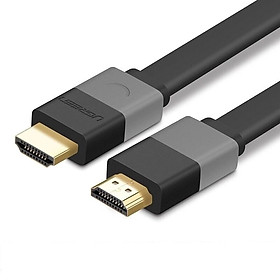 Cáp tín hiệu HDMI dẹt lõi đồng hỗ trợ Ethernet 3D 4K cao cấp màu đen dài 1M UGREEN HD30108Hd120
