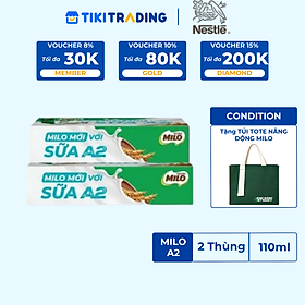 COMBO 2 Thùng 48 Hộp Sữa Nestlé MILO A2 MỚI  (110ml/Hộp)