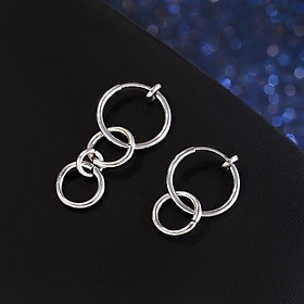 Đôi khuyên tai bông tai unisex chuỗi tròn bất đối xứng