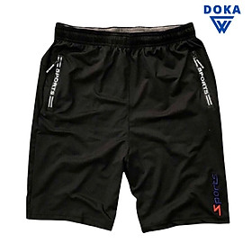 Quần shorts thể thao nam dạng sọt sport đùi chất thun lạnh 4 chiều cao cấp phù hợp tập gym hay mặc nhà thương hiệu Doka màu trắng, đen DUI-P201
