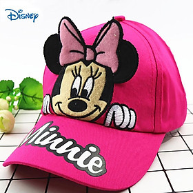 Phim hoạt hình Disney Minnie Trẻ em mũ trẻ em Mũ bóng chày Casual Mũ Bông tai dễ thương Cotton điều chỉnh Mũ mặt trời 3-8 tuổi Color: C