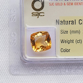 Mua Mặt đá thạch anh vàng citrine kiểm định tự nhiên mài giác vuông