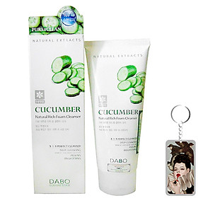 Sữa rửa mặt dưa leo Dabo 3 in 1 Rich Foarm Cleanser Hàn Quốc 180ml + Móc khoá Thebeauty