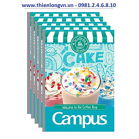 Lốc 5 quyển vở kẻ ngang 120 trang b5 coffee shop campus nb-bcof120