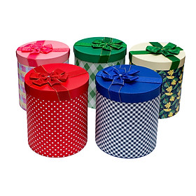 Hộp Quà Tròn  T007 (22 x 25 cm) - Giao màu ngẫu nhiên