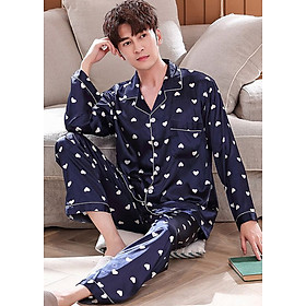 Đồ bộ mặc nhà pijama Nam phi bóng chấm trái tim nhỏ gắn kết yêu thương-88216