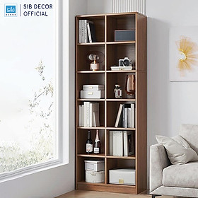 Mua Tủ Sách Gỗ 12 Ô Có Hậu Dài 60cm Màu Oak  Walnut Thương Hiệu SIB Decor KSG102