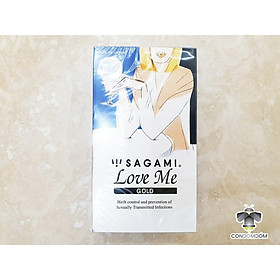 Hộp 10 Bao cao su Sagami Love Me Gold trơn mỏng