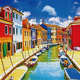 Tranh Ghép Hình 1000 Mảnh Kênh Burano Italy Jigsaw Puzzle Randomcut 1000 Pcs (Kích Thước 70x50 cm)