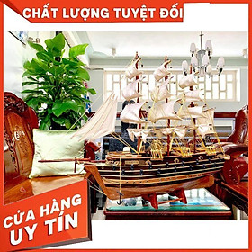 Mô Hình Thuyền Gỗ Trang Trí - Thuyền gỗ chiến NAPOLEON Pháp dài 78cm - Loại I - Thân tàu dài 60 cm