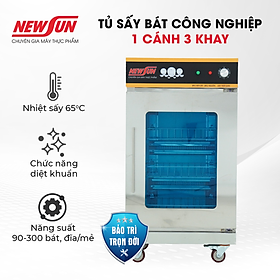 Mua Tủ sấy bát công nghiệp 1 cánh 3 khay NEWSUN inox cao cấp - Hàng chính hãng